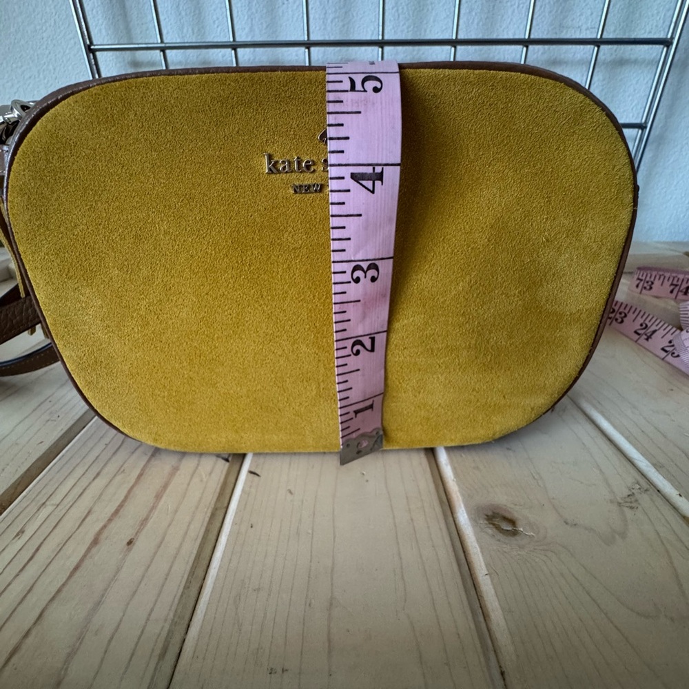 KATE SPADE Kourtney Suede Mustard Crossbody Bag - Picture 10 of 15